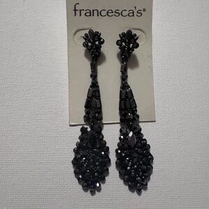 Francesca's Collections Dark Crystal Earrings